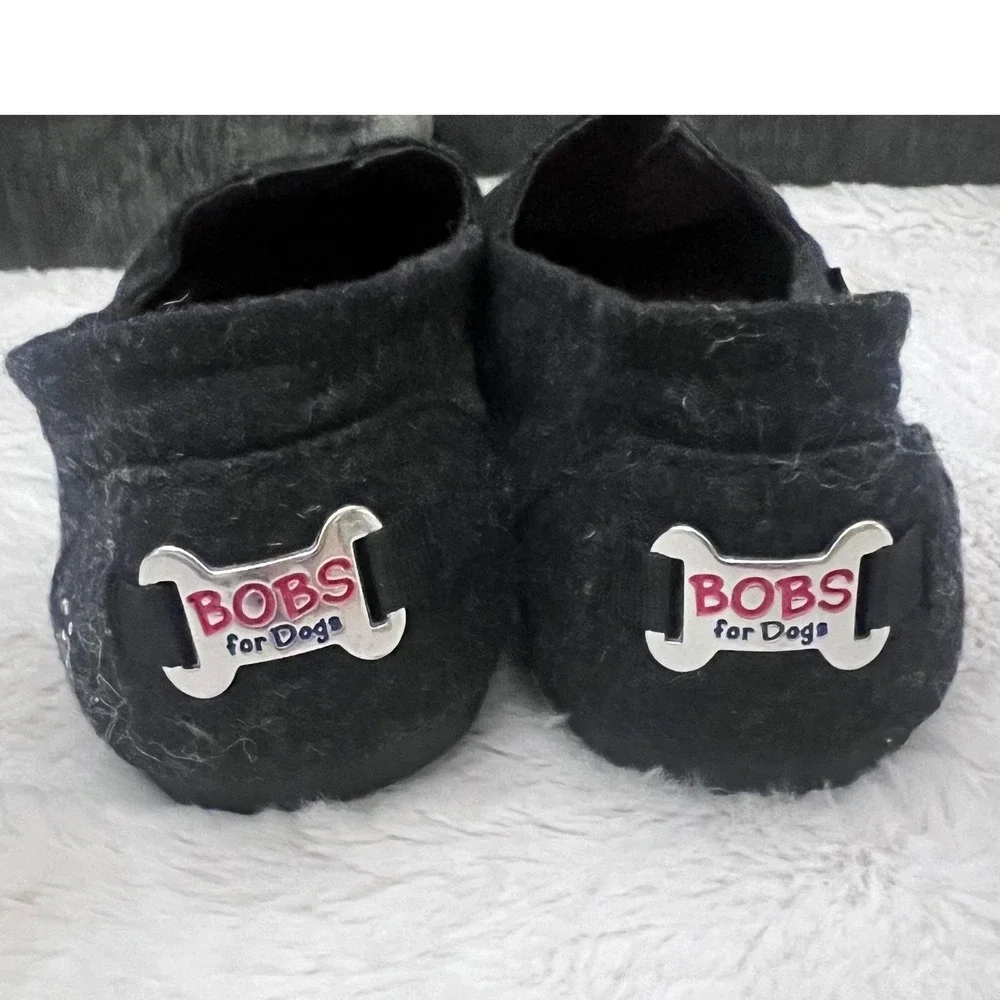 BOBS Skechers Boston Terrier, Black Expressive Design Memory Foam Flat Shoes W10